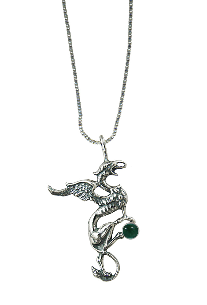 Sterling Silver King Arthur's Griffin Pendant With Fluorite